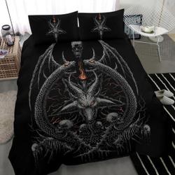 Skull Demon Satanic Goat Satanic Pentagram Serpent Bedding Set Gift For Your Girlfriend Boyfriend Gift For Love Gift For Friend Best Valentine Present Holiday Gift