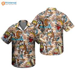 Calvin And Hobbes Summer Hawaiian Shirt Gift For Your Girlfriend Boyfriend Gift For Love Gift For Friend Best Valentine Present Holiday Gift