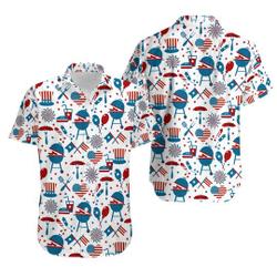 3D 4th Of July Unisex Hawaiian Shirt Gift For Your Girlfriend Boyfriend Gift For Love Gift For Friend Best Valentine Present Holiday Gift