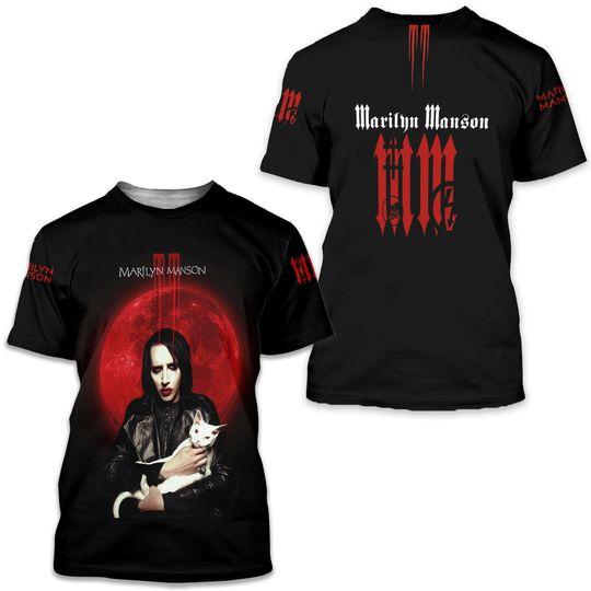 3D Cool Tshirt for All Fans of Marilyn Manson Meaningful Gift For Family Gift For Boyfriend Valentine Gift