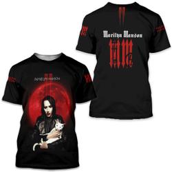 3D Cool Tshirt for All Fans of Marilyn Manson Meaningful Gift For Family Gift For Boyfriend Valentine Gift