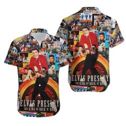 3D Elvis Presley Album Hawaiian Shirt Gift For Your Girlfriend Boyfriend Gift For Love Gift For Friend Best Valentine Present Holiday Gift