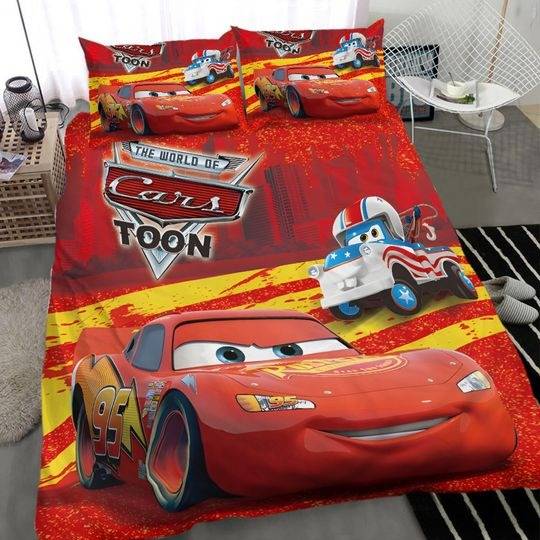 3D Printed Cute Child Lightning Mc Car Bedding Set Gift For Your Girlfriend Boyfriend Gift For Love Gift For Friend Best Valentine Present Holiday Gift