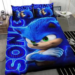 3D Printed Cute The Hedgehog Bedding Set Gift For Your Girlfriend Boyfriend Gift For Love Gift For Friend Best Valentine Present Holiday Gift