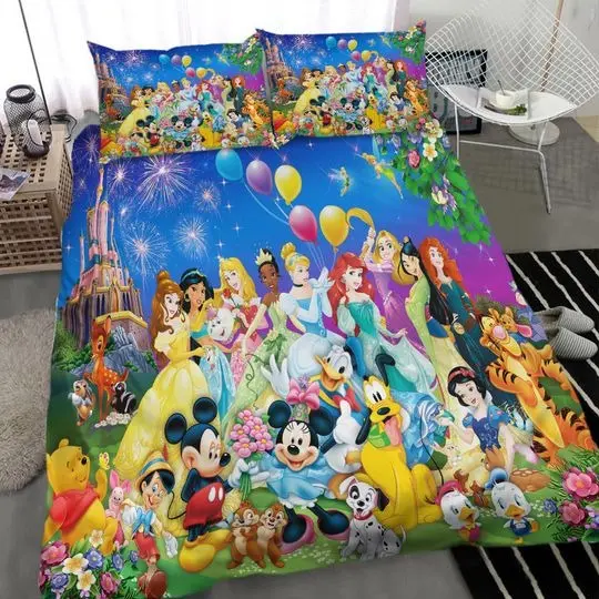 3D Printed Disney Cartoon Mickey Mouse Bedding Set Gift For Your Girlfriend Boyfriend Gift For Love Gift For Friend Best Valentine Present Holiday Gift