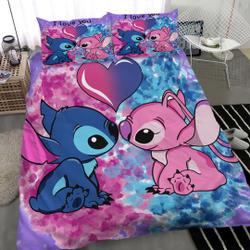 3D Printed Disney Lilo And Stitch Bedding Set Gift For Your Girlfriend Boyfriend Gift For Love Gift For Friend Best Valentine Present Holiday Gift