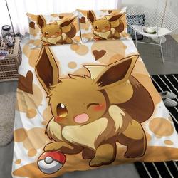 3D Printed Eevee-PKM Bedding Duvet Cover Set,Bedding Set Gift For Your Girlfriend Boyfriend Gift For Love Gift For Friend Best Valentine Present Holiday Gift