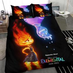 3D Printed Movie Elemental Bedding Duvet Cover Set Gift For Your Girlfriend Boyfriend Gift For Love Gift For Friend Best Valentine Present Holiday Gift