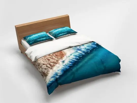 Waves Bedding, Beach Bedding Set Gift For Your Girlfriend Boyfriend Gift For Love Gift For Friend Best Valentine Present Holiday Gift
