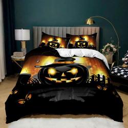 Black pumpkin Halloween Bedding Set Gift For Your Girlfriend Boyfriend Gift For Love Gift For Friend Best Valentine Present Holiday Gift