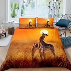 Giraffe Printed  Bedding Set Gift For Your Girlfriend Boyfriend Gift For Love Gift For Friend Best Valentine Present Holiday Gift