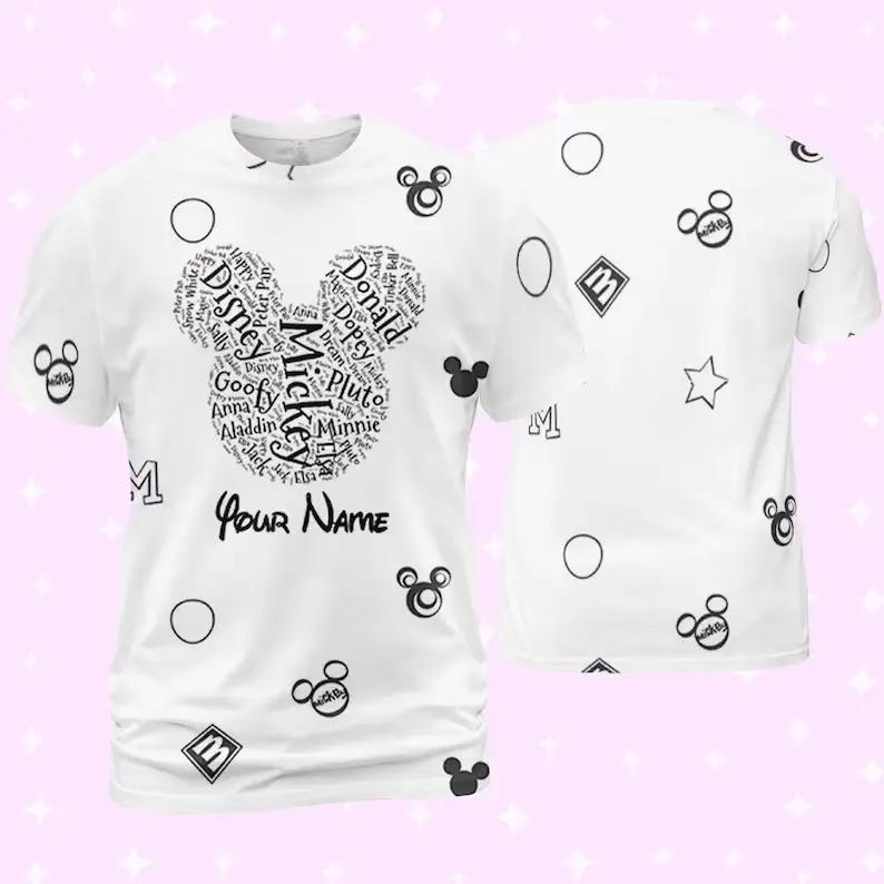 Personalized Disney Castle Black 3D T-shirt Meaningful Gift For Family Gift For Boyfriend Valentine Gift