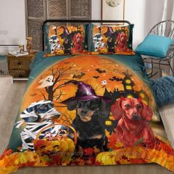 Halloween Dachshund Bedding SetsGift For Your Girlfriend Boyfriend Gift For Love Gift For Friend Best Valentine Present Holiday Gift