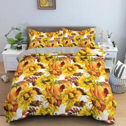 Sunflower and pumpkin Bedding Set Gift For Your Girlfriend Boyfriend Gift For Love Gift For Friend Best Valentine Present Holiday Gift