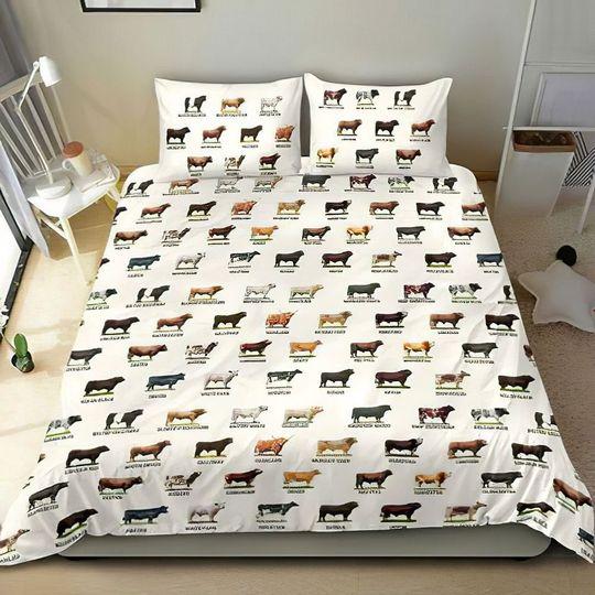 Breeds Of Cattle Christmas Bedding SetsGift For Your Girlfriend Boyfriend Gift For Love Gift For Friend Best Valentine Present Holiday Gift