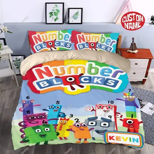 Numberblocks Custom Name Bedding Set Gift For Your Girlfriend Boyfriend Gift For Love Gift For Friend Best Valentine Present Holiday Gift
