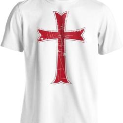 Crusader Knights Templar Distressed Cross T-Shirt White Meaningful Gift For Family Gift For Boyfriend Valentine Gift