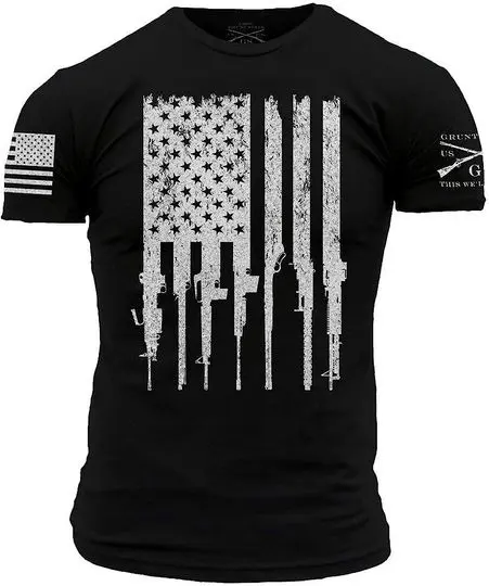 Grunt Style Rifle Flag Men's T-Shirt Meaningful Gift For Family Gift For Boyfriend Valentine Gift