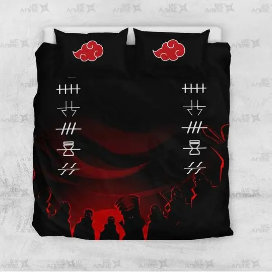 Akatsuki Hidden Village Bedding Set Gift For Your Girlfriend Boyfriend Gift For Love Gift For Friend Best Valentine Present Holiday Gift