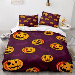 Pumpkin and bat halloween bedding Set Gift For Your Girlfriend Boyfriend Gift For Love Gift For Friend Best Valentine Present Holiday Gift
