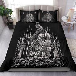 Skull Skeleton Coffin Crow Gothic  Bedding Set Gift For Your Girlfriend Boyfriend Gift For Love Gift For Friend Best Valentine Present Holiday Gift