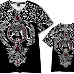Novelty T-Shirt Viking Crow Short Sleeve Comfortable and Breathable, Soft Fabric More in Summer The Best Gift Choice Meaningful Gift For Family Gift For Boyfriend Valentine Gift