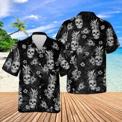 Gothic Skull Hawaiian Shirt Gift For Your Girlfriend Boyfriend Gift For Love Gift For Friend Best Valentine Present Holiday Gift