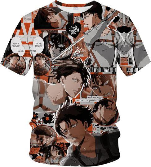 Attack on Titan Novelty 3D Anime Printed T-Shirt Meaningful Gift For Family Gift For Boyfriend Valentine Gift