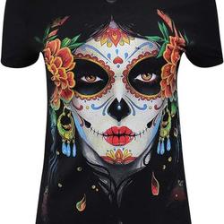 Womens Catrina Sugar Skull Shirts Day of The Dead Tees Cinco de Mayo Meaningful Gift For Family Gift For Boyfriend Valentine Gift
