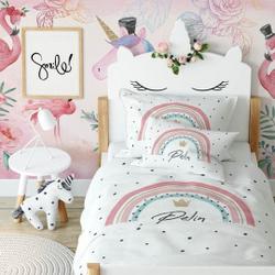 Polka Dot Rainbow Girl Bedding Set Gift For Your Girlfriend Boyfriend Gift For Love Gift For Friend Best Valentine Present Holiday Gift