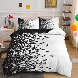Flying bats Halloween Bedding Set Gift For Your Girlfriend Boyfriend Gift For Love Gift For Friend Best Valentine Present Holiday Gift