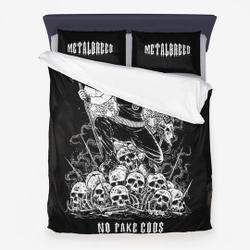Heavy Metal Room Decor-Skull Pentagram Black Bedding Set Gift For Your Girlfriend Boyfriend Gift For Love Gift For Friend Best Valentine Present Holiday Gift