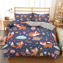 Fox Bedding Set Forest FruitsGift For Your Girlfriend Boyfriend Gift For Love Gift For Friend Best Valentine Present Holiday Gift