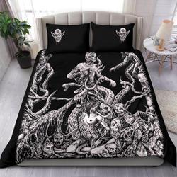 Skull Satanic Demon Gathering Bedding Set Gift For Your Girlfriend Boyfriend Gift For Love Gift For Friend Best Valentine Present Holiday Gift
