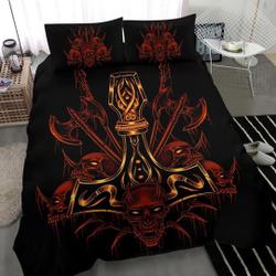 Skull Viking Thor's Hammer Sword Bedding Set Gift For Your Girlfriend Boyfriend Gift For Love Gift For Friend Best Valentine Present Holiday Gift