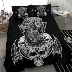 Skull Gothic Bat Wing Cat Bedding Set Gift For Your Girlfriend Boyfriend Gift For Love Gift For Friend Best Valentine Present Holiday Gift