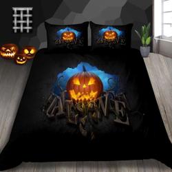 Scary pumpkin Halloween Bedding Set Gift For Your Girlfriend Boyfriend Gift For Love Gift For Friend Best Valentine Present Holiday Gift