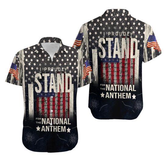 4th Of July Stand For The National Anthem Hawaiian Shirt Gift For Your Girlfriend Boyfriend Gift For Love Gift For Friend Best Valentine Present Holiday Gift