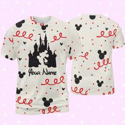 Personalized Mickey Castle Pantone 3D T-shirt Meaningful Gift For Family Gift For Boyfriend Valentine Gift