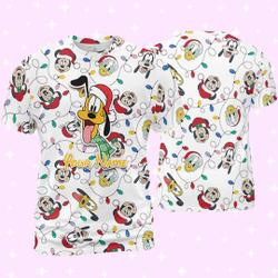 Personalized Disney Pluto Christmas 3D T-shirt Meaningful Gift For Family Gift For Boyfriend Valentine Gift