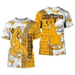 Lion King Simba Orange Cross Comic Book Patterns Disney Outfits Unisex Casual T-shirts Meaningful Gift For Family Gift For Boyfriend Valentine Gift
