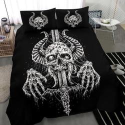 Demon Skull Viking Sword 3 Piece Bedding Set Gift For Your Girlfriend Boyfriend Gift For Love Gift For Friend Best Valentine Present Holiday Gift