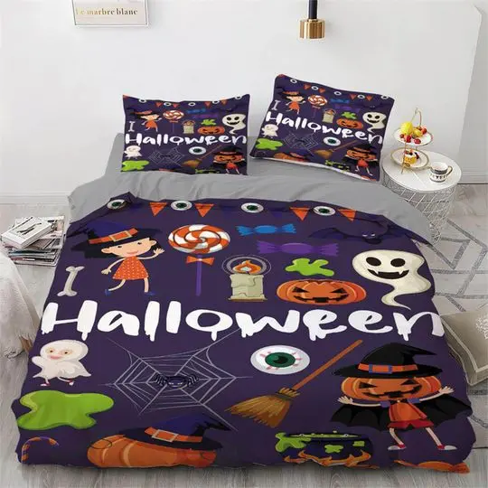 Cute Halloween Bedding Set Gift For Your Girlfriend Boyfriend Gift For Love Gift For Friend Best Valentine Present Holiday Gift