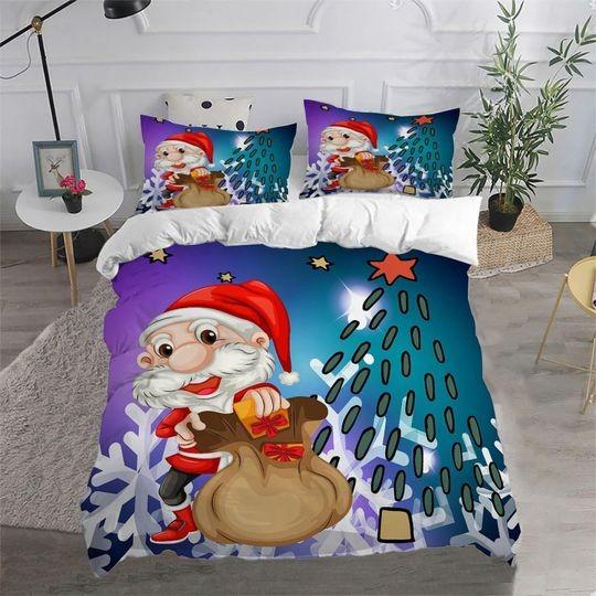Cute Santa Claus Christmas Bedding setsGift For Your Girlfriend Boyfriend Gift For Love Gift For Friend Best Valentine Present Holiday Gift