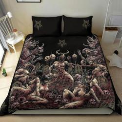 Skull Satanic Pentagram Demon Nymphomania And Loving It  Bedding Set Gift For Your Girlfriend Boyfriend Gift For Love Gift For Friend Best Valentine Present Holiday Gift