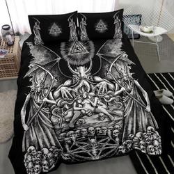 Skull Bat Wing Demon Satanic Pentagram Candle Bedding Set Gift For Your Girlfriend Boyfriend Gift For Love Gift For Friend Best Valentine Present Holiday Gift