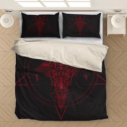 Satanic Bedding Set - Red ArtGift For Your Girlfriend Boyfriend Gift For Love Gift For Friend Best Valentine Present Holiday Gift