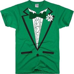 DIRTYRAGZ Men's Green Irish Tuxedo Tux T Shirt Meaningful Gift For Family Gift For Boyfriend Valentine Gift