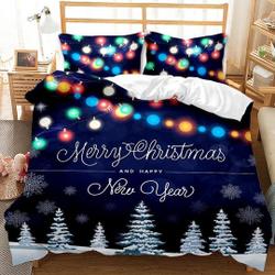 Christmas Bedding Set Romantic New Year Scenery Tree and LightGift For Your Girlfriend Boyfriend Gift For Love Gift For Friend Best Valentine Present Holiday Gift