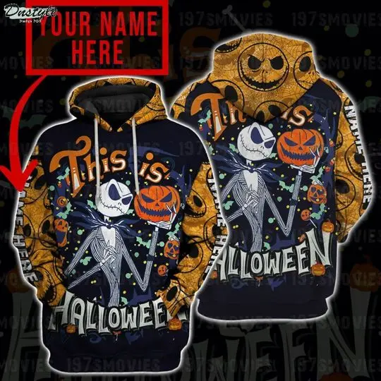 Jack Skellington This Is Halloween Custom Name 3D Printed Hoodie